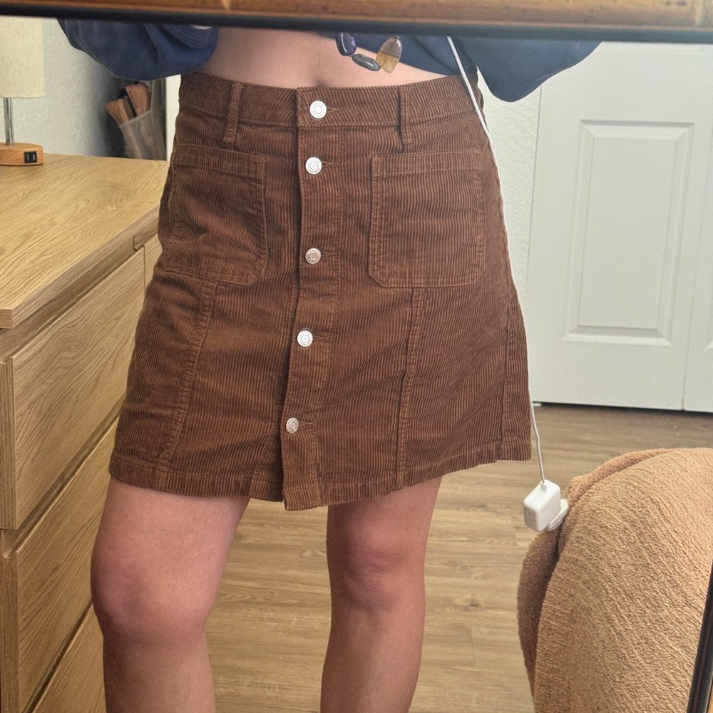 Gap Brown Corduroy Boho Vintage Mini Skirt